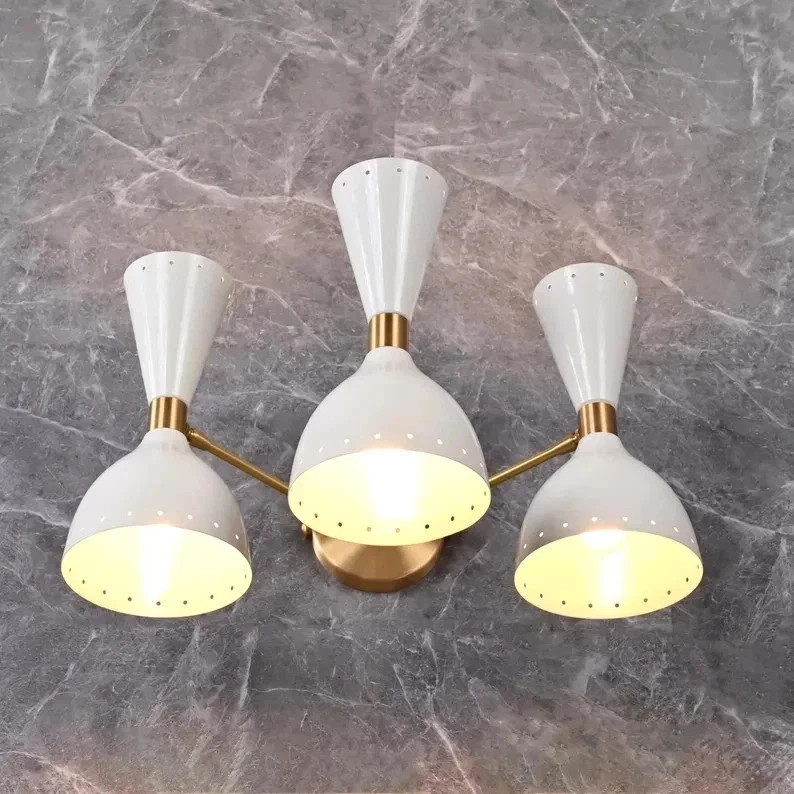 3-Light Brass Wall Sconce – Diabolo Style Modern Industrial Light Gift