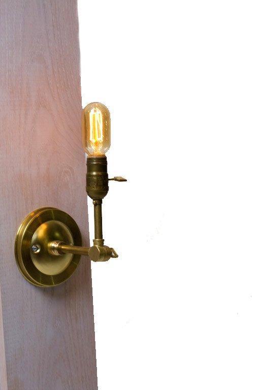 Adjustable Straight Arm Bare Bulb Vintage Style Paddle Key Sconce