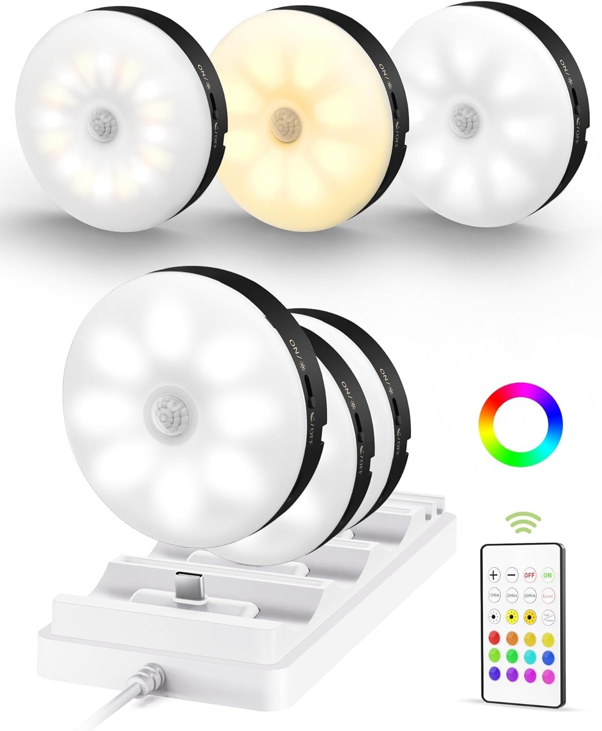 Wireless Puck Lights for Shelf and Kitchen – 6 Pack