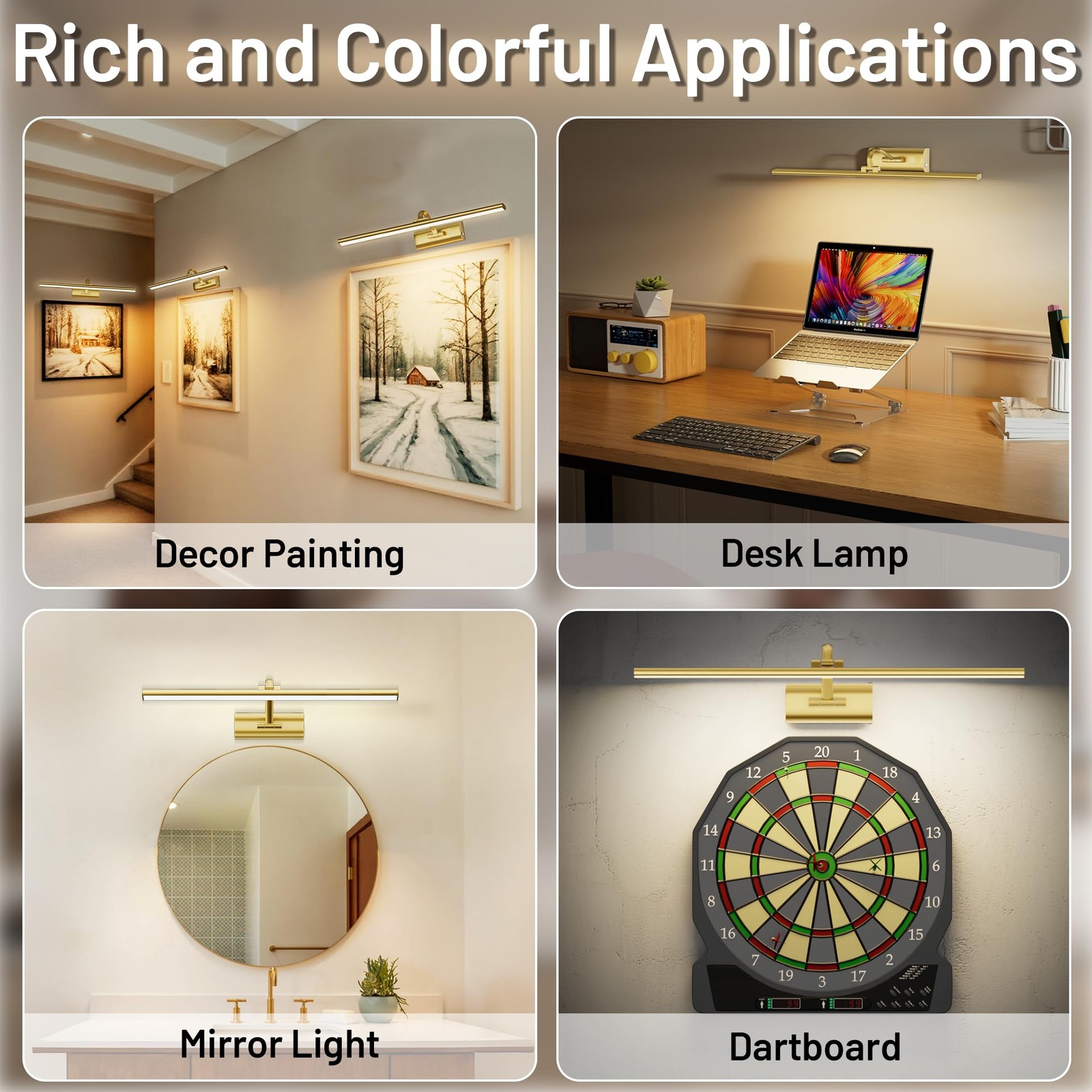 AIFEI Wireless Picture Lights for Wall Battery Operated, 8000mAh Long-Last