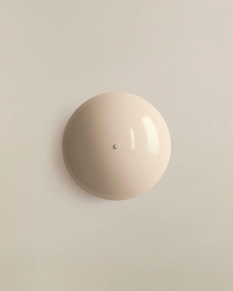 Brass Disc Wall Sconce with Backlight – Modern Ambient Wall Light Fixture