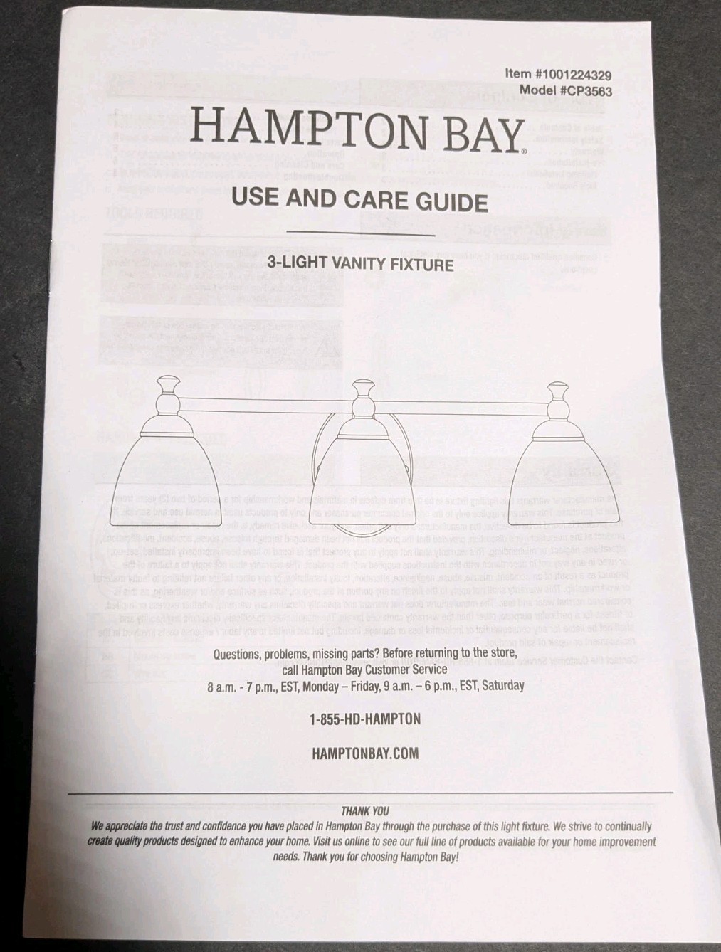 Hampton Bay Solomone 3-light Vanity Fixture Chrome Finish 22″ Item# 1001 224 329