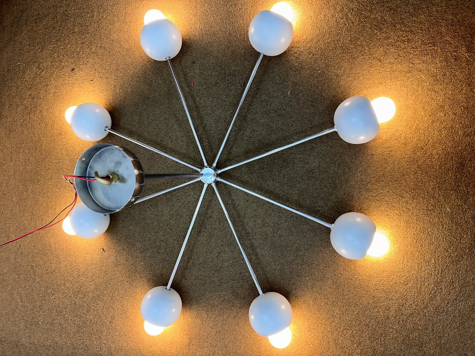 Handmade Modern Italian Pinwheel Eyeball Brass Sputnik Chandelier Ceiling Light