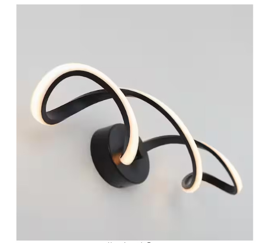 Artika Swirl 27 in. 1-Light Matte Black Modern Integrated LED Vanity Light Bar