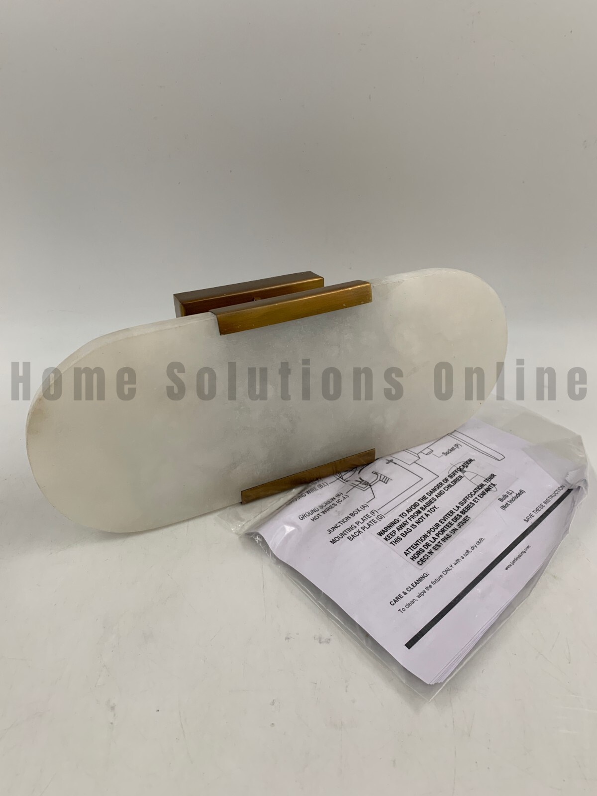 Pottery Barn Calvin Alabaster Sconce Antique Brass 13″ H #X725