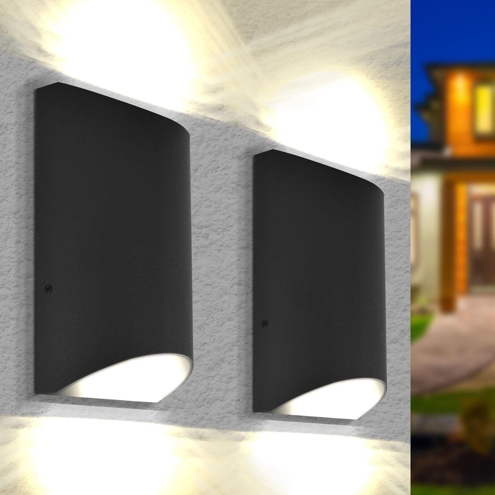 Luxrite LED Outdoor Up-Down Wall Sconce 3CCT Wattage Select IP65 ETL 2-Pack