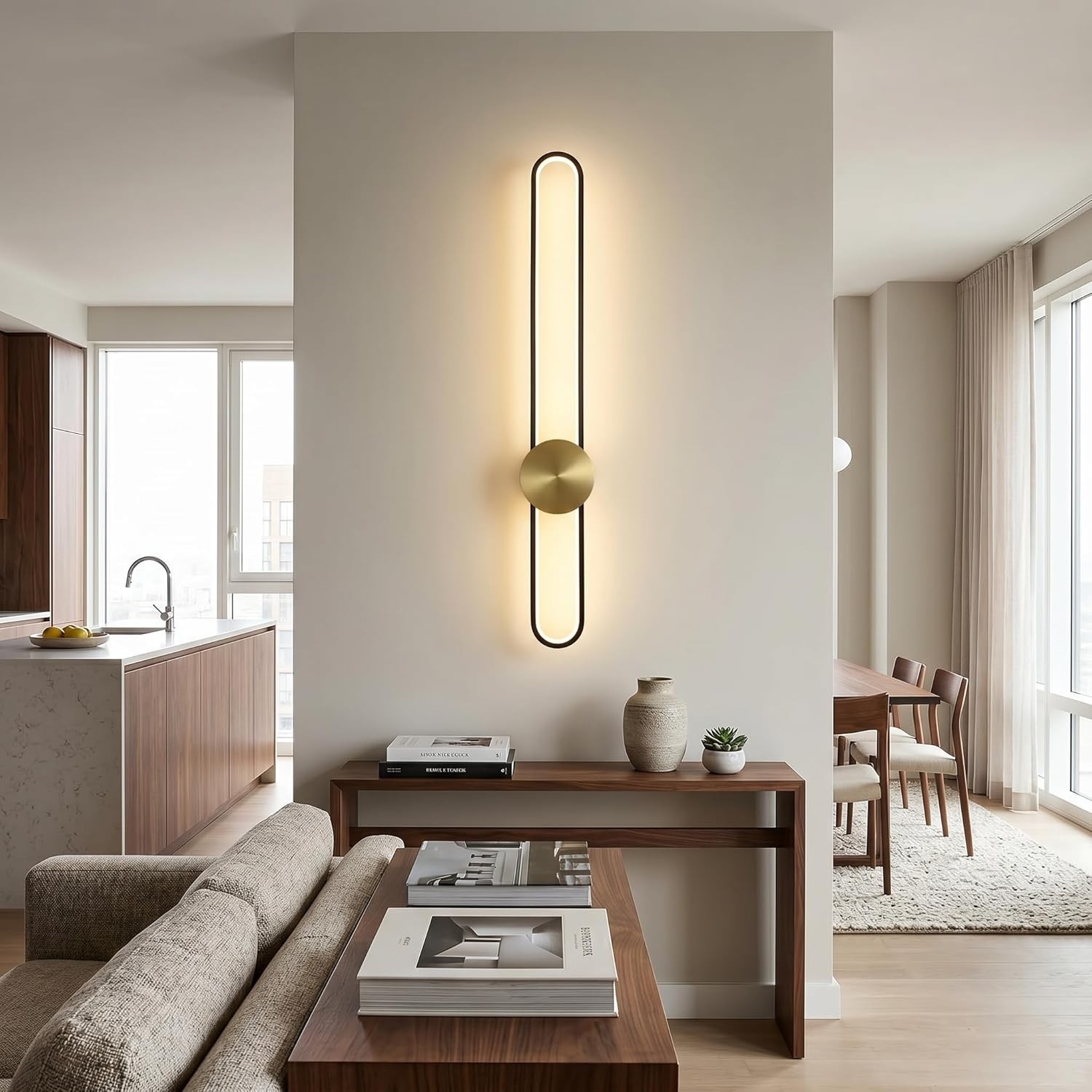 JAYMP Modern Wall Sconce 4000K Dimmable LED Wall Light Fixture, Hardwired Wall L