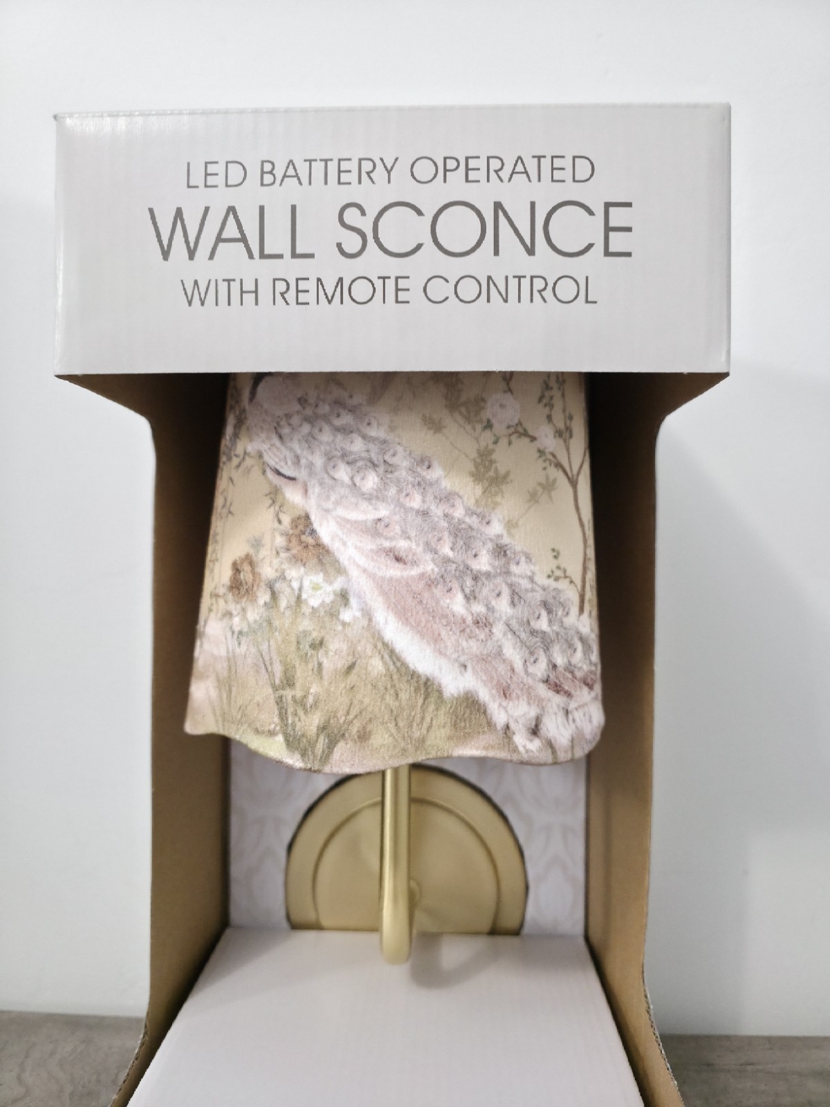 2 Karma Home LED Wall Sconce Remote Control Peacock Shades Viral