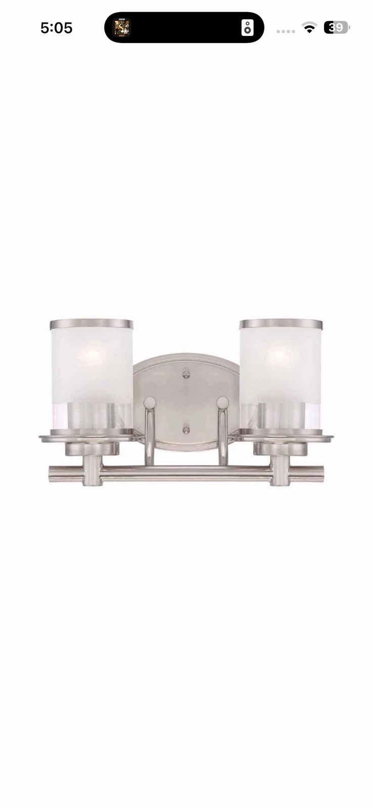Hampton Bay Truitt 14.2 in. 2-Light Brushed Nickel Modern Vanity Light
