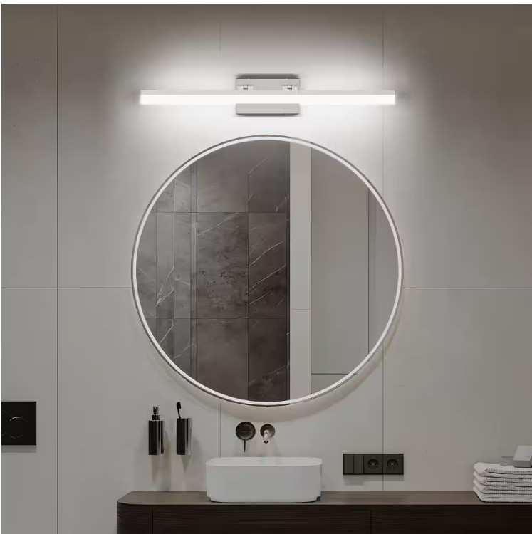31.5 in. 1 Light Silver LED Vanity Light Bar with Aluminum Frosted Dimmable 5500