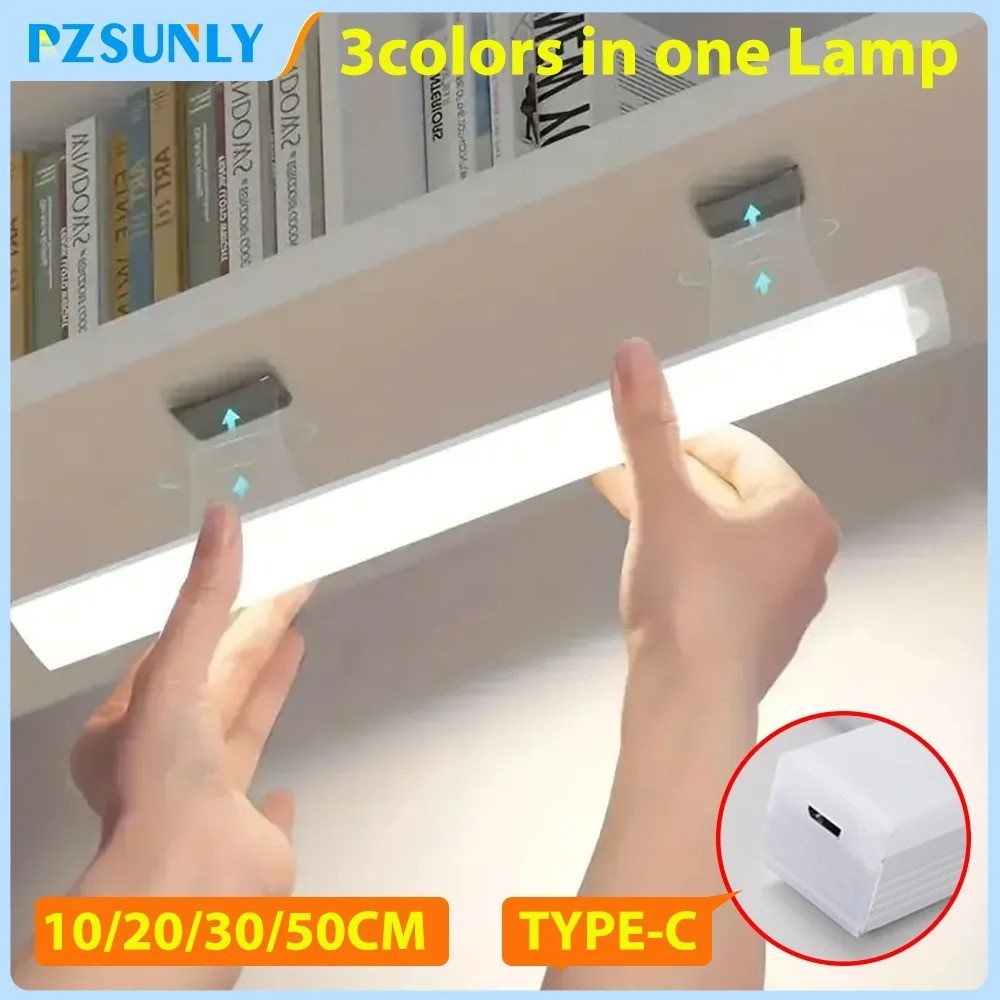 LED Motion Sensor Under Cabinet Closet Light USB Rechargeable Kitchen Strip Lamp