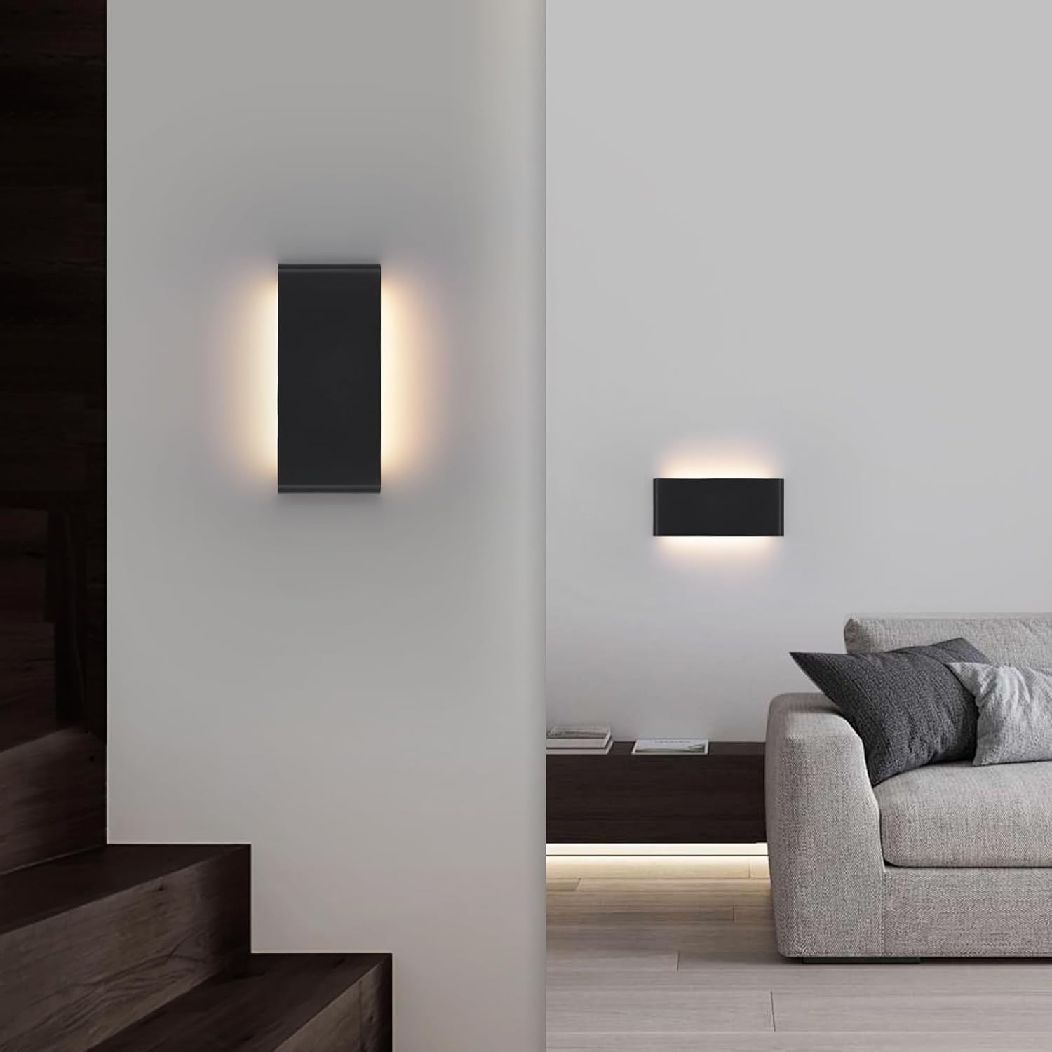 5 CCT (3000K-6500K) Adjustable Dimmable Wall Lamp 24W Modern Black LED Vanity Li