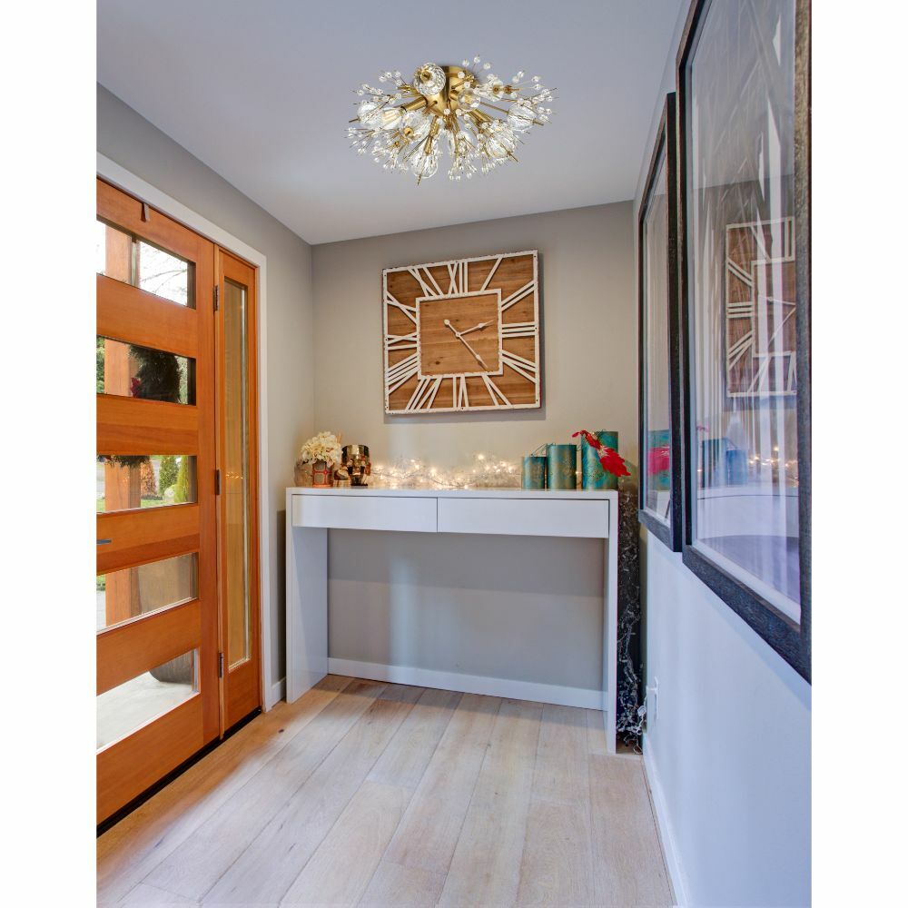 Wall Sconce Crystal and Glass Light Fixture Gold Sputnik Modern Bathroom Bedroom