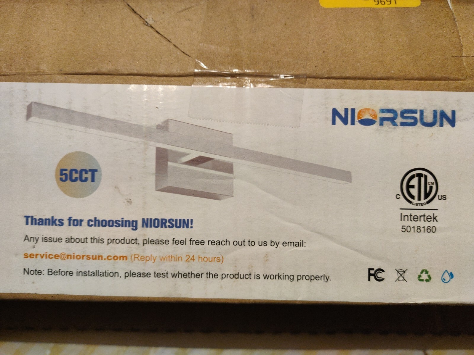 NIORSUN 23.62 inch Modern Bathroom Vanity Light Dimmable 5CCT 980LM 14W LED B…