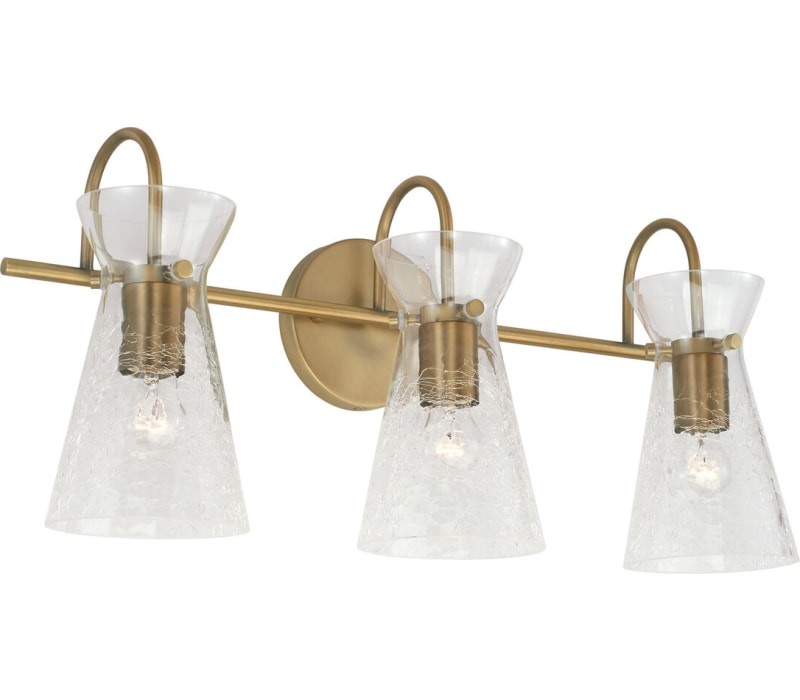 Capital 142431AD Mila Vanity, 3-Light 300 Total Watts, Aged Brass