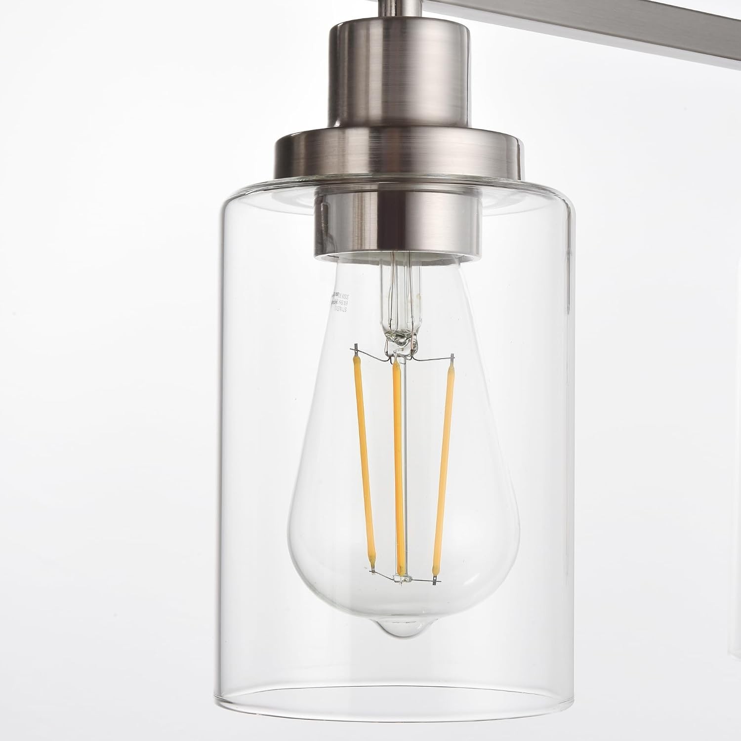MELUCEE 5-Light Bathroom Vanity Light Brushed Nickel Clear Glass B07ZKHL9LT