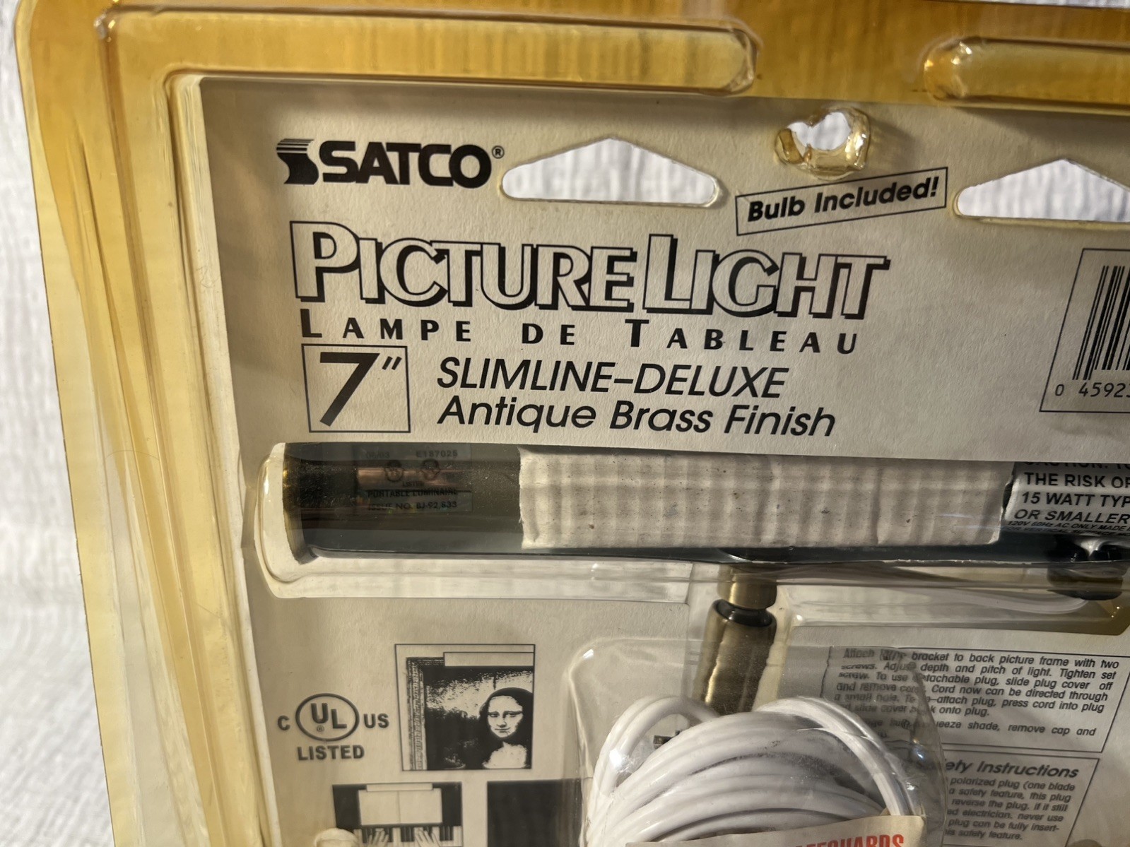 SATCO 7″ Picture Light Slim-Line Deluxe Antique brass finish