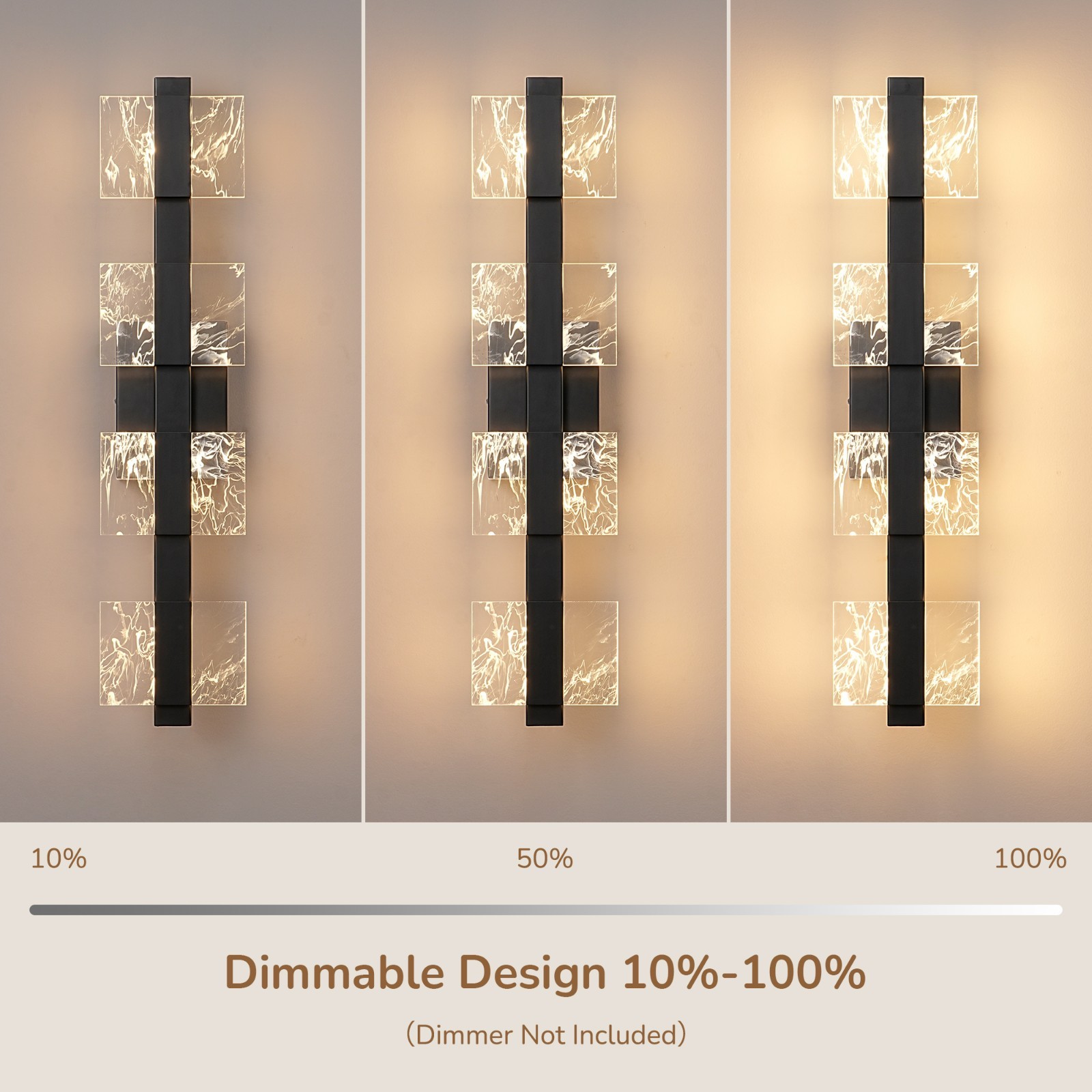 EDISHINE 27.5″ Dimmable LED Wall Sconce,Matte Black,Ultra Slim 2.1″ Depth,Modern