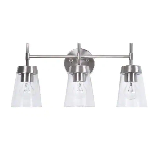 Manor Brook Dunlap 3-Light Brushed Steel Vanity Light