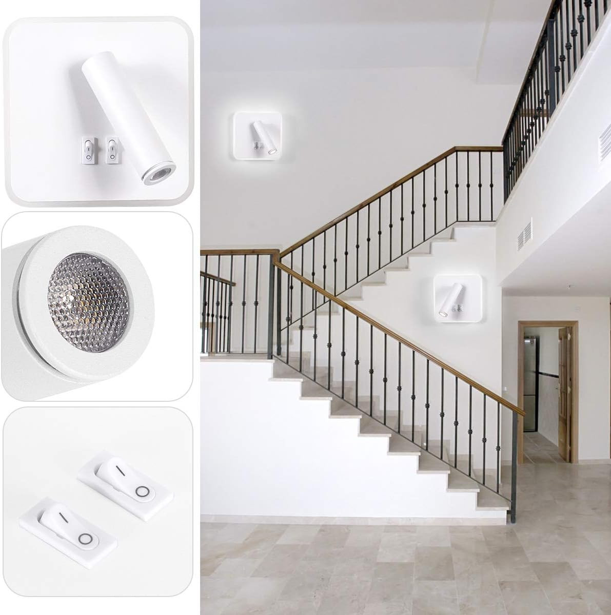 Adjustable 8W Modern Wall Sconce – Cool White Bedside Lamp for Home Decor