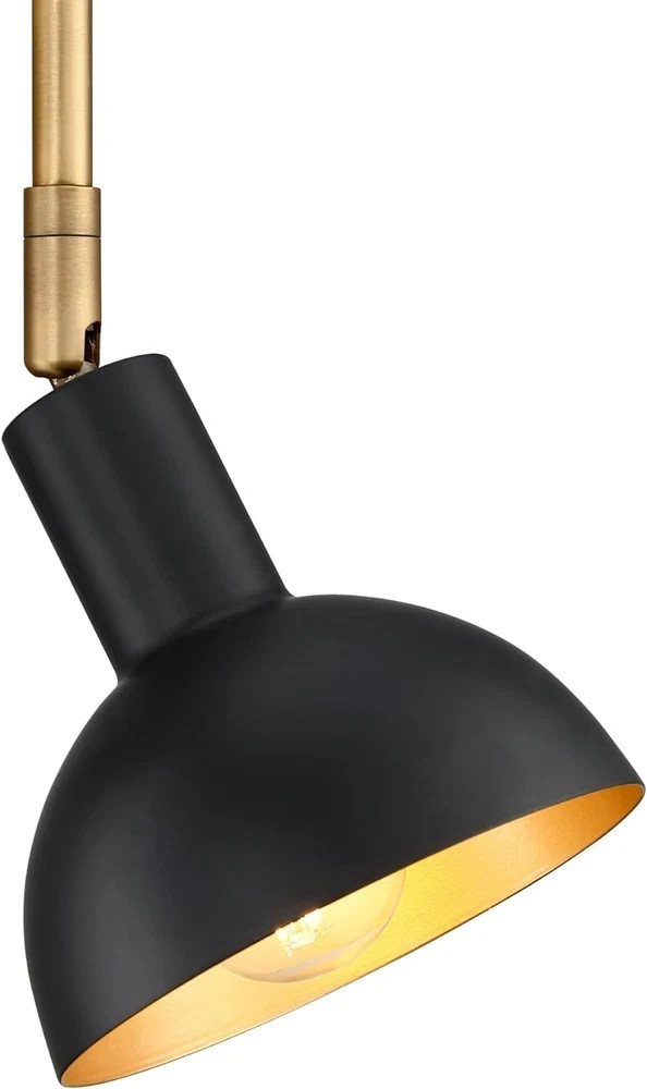 Tamlin Vintage Brass & Black Wall Light Sconce with Switch for Any Room