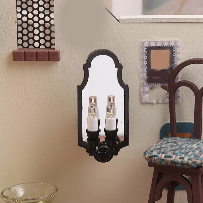 Led Wall Sconce for 1/12 Scale Miniature Dollhouses Lighting Wall Lamp Accessory