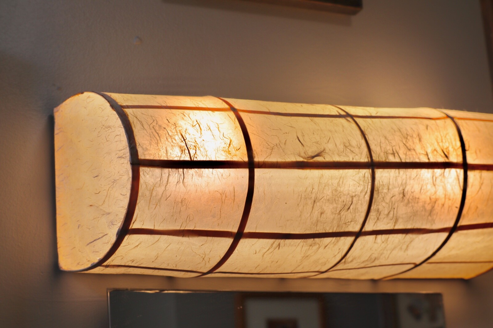 Handmade Vanity Light Shade Bamboo and Washi Paper – Made to order