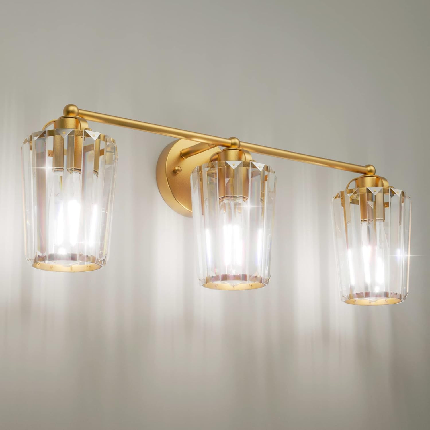 Crystal Vanity Lighting Fixtures 3 Light Bathroom Vanity Light Gold Light Fixtur