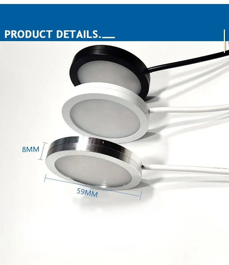 LED Under Cabinet Puck Light For Camper Display Case Shelf Counter Lighting