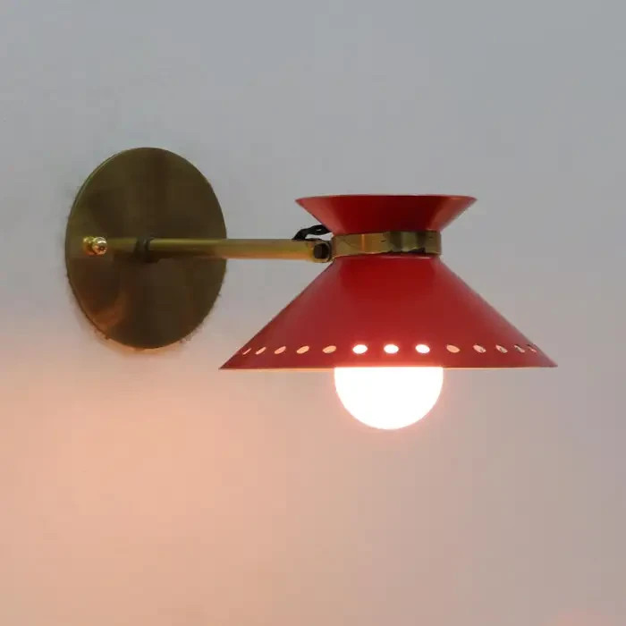 Pair of Red Wall Lights, by Colombocreationz India 1950