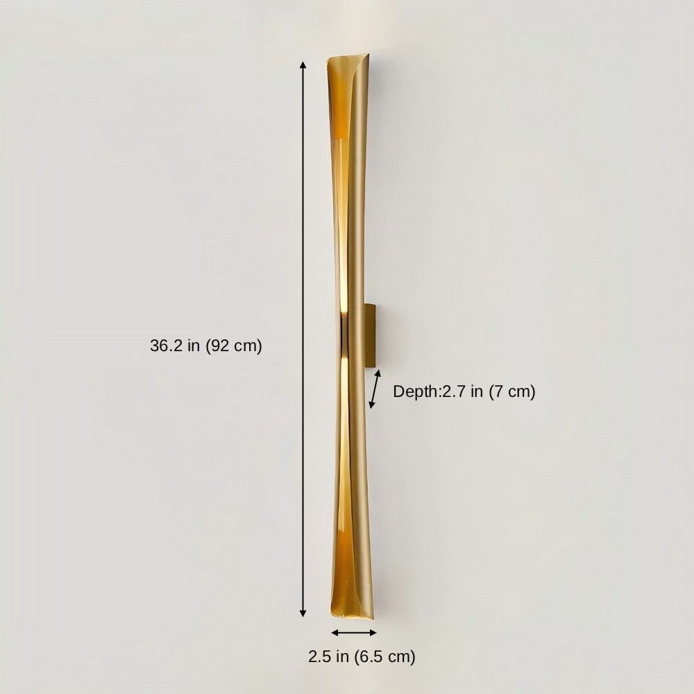 Minimalist Curved Gold LED Wall Light Long Sconce Living Room Bedroom Home Decor