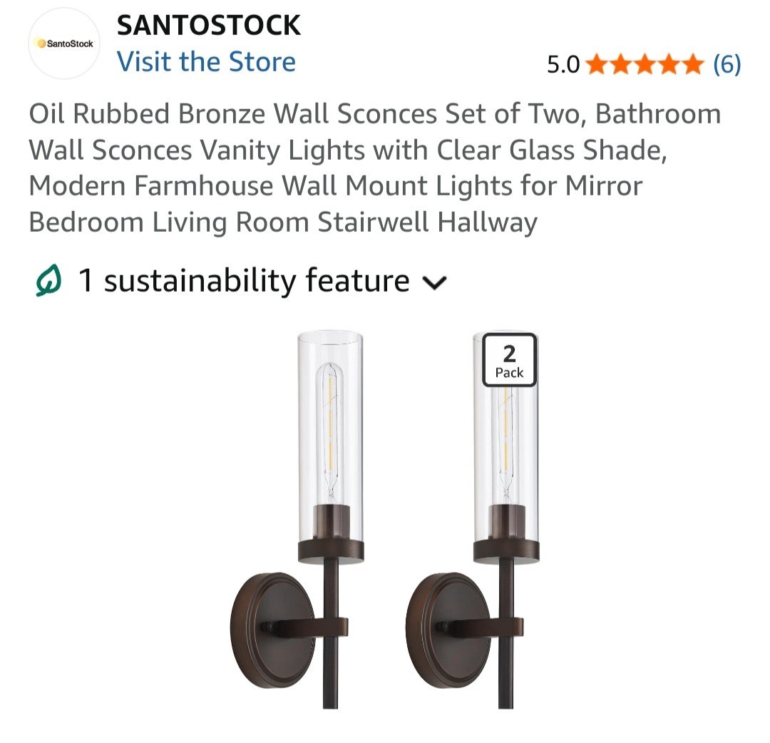 Oil Rubbed Bronze Wall Sconces Set of Two, Bathroom Wall Sconces Vanity…