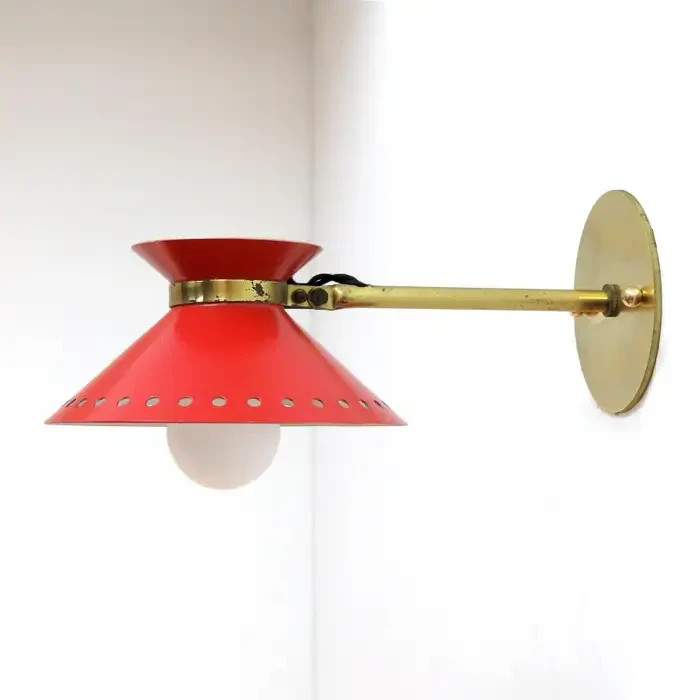Pair of Red Wall Lights, by Colombocreationz India 1950