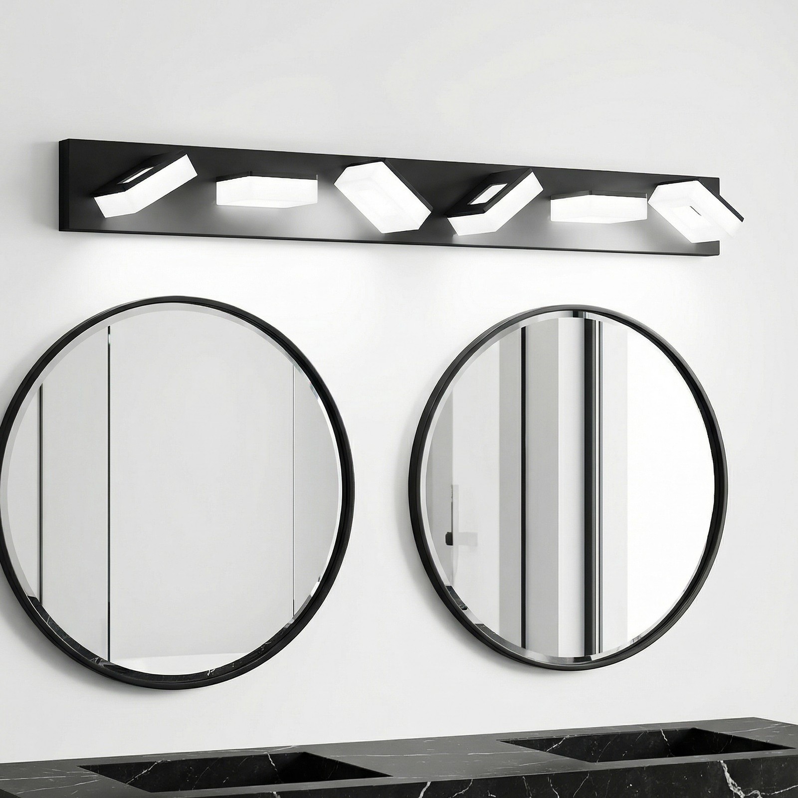 39″ LED Vanity Light 6 Lights Bathroom Mirror Rotate Wall Sconce Fixture 6000K