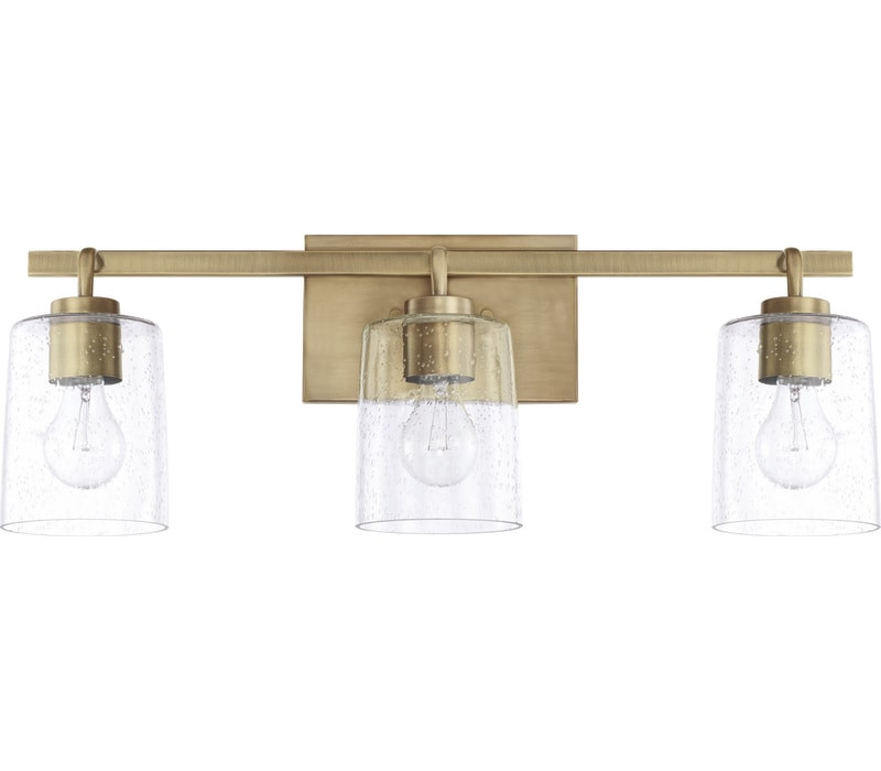 HomePlace 128531AD-449 Greyson Vanity, 3-Light 300 Total Watts, Aged Brass