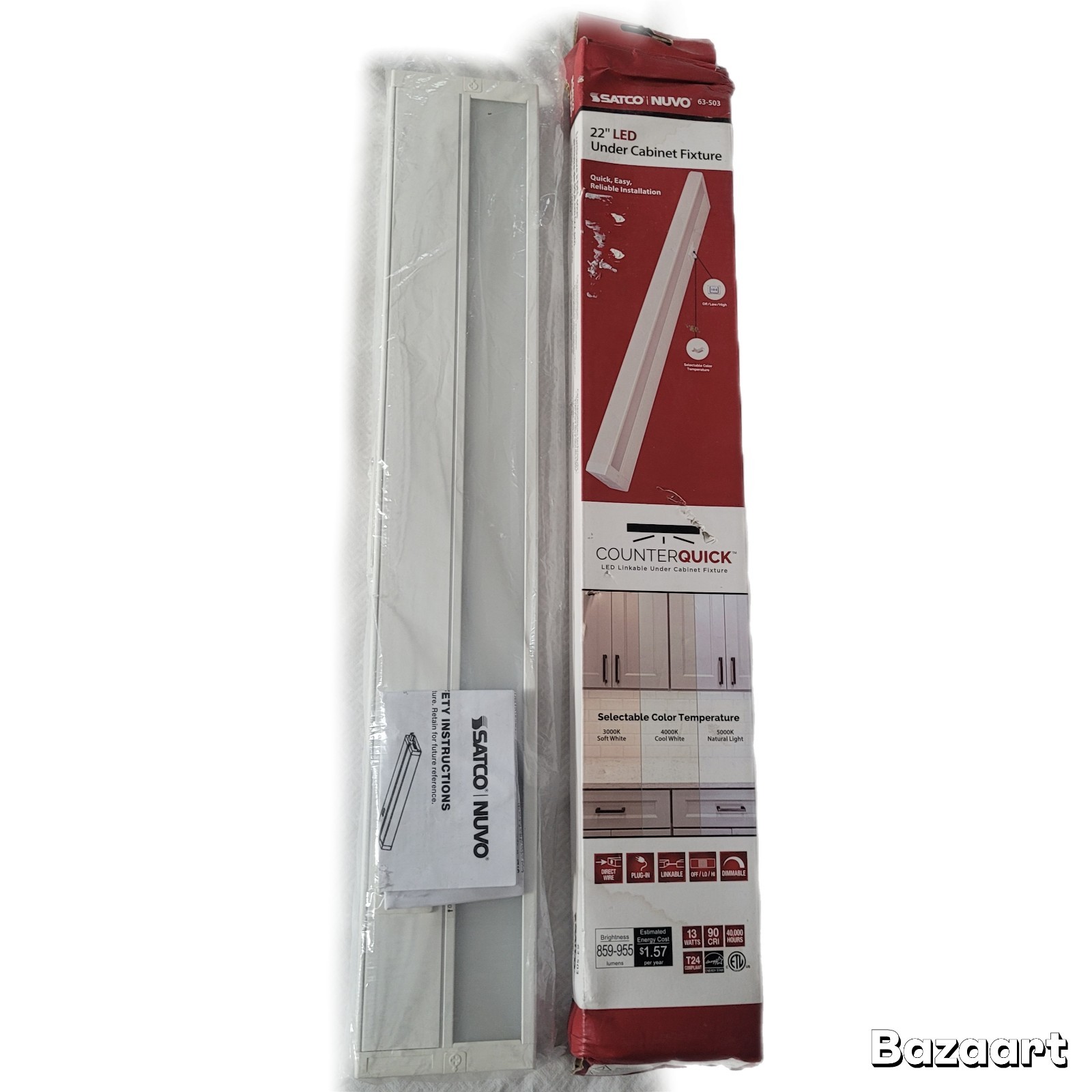 Nuvo Lighting 63-503 22″ LED Under Cabinet Light 13W CCT-Selectable White NIB