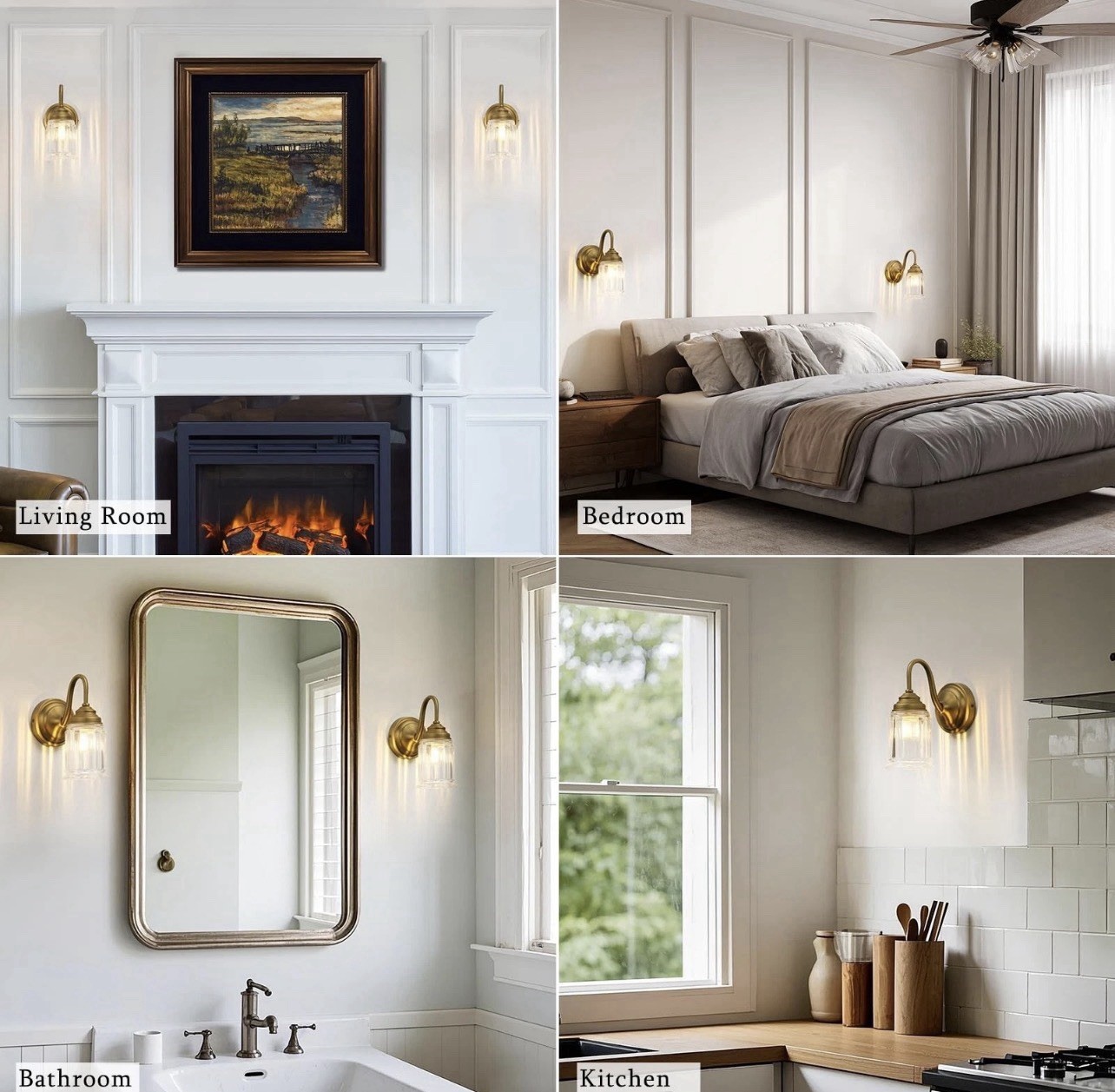 New Vintage Style Wall Sconce Clear Glass Bell Gold Hardwired E26 Base Damaged B