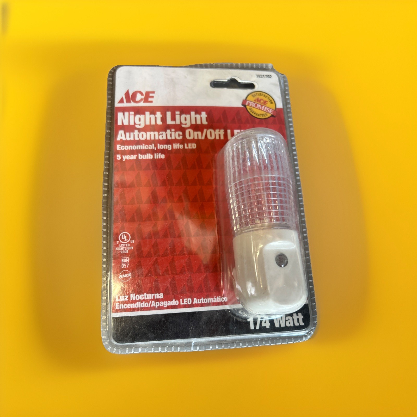 🔥 1 Unit ~ ACE 3221702 Plug-In Night Light 1/4 Watt🔥