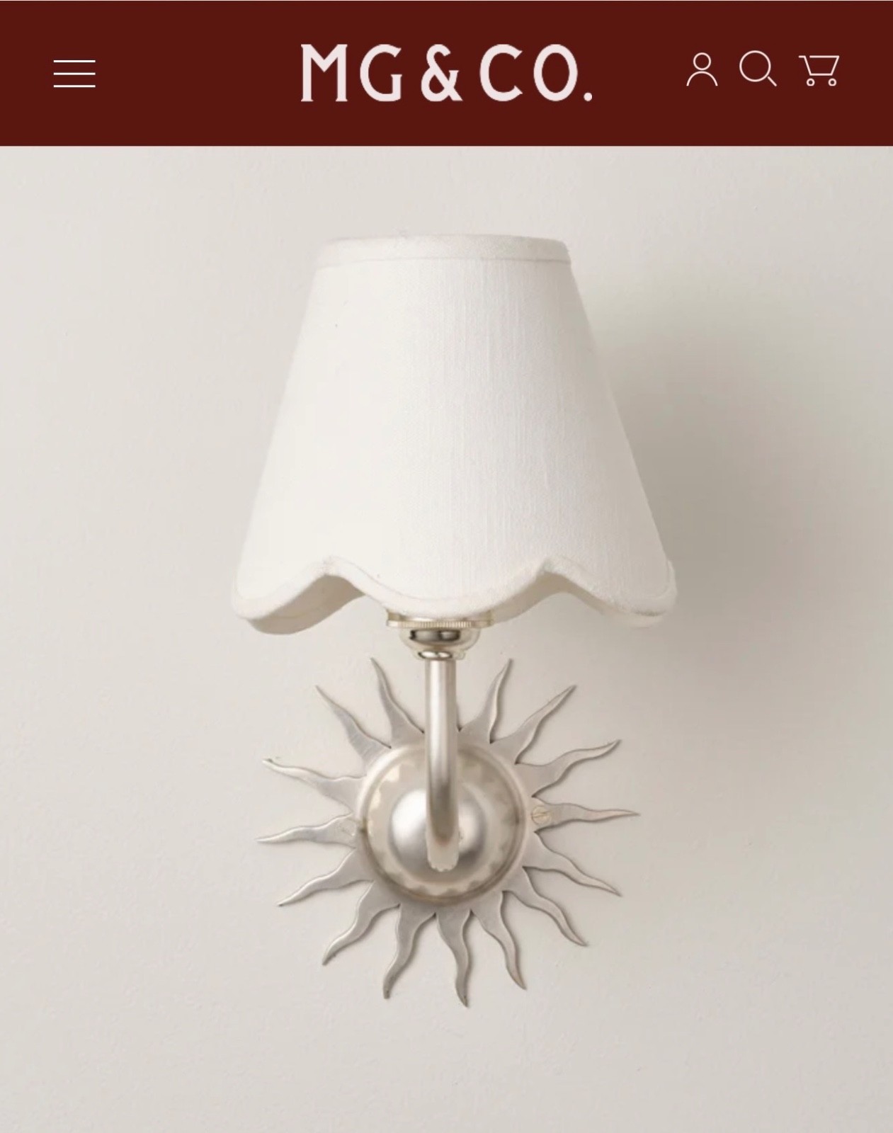 Matilda Goad & Co. Sunburst Wall Light Brushed Silver