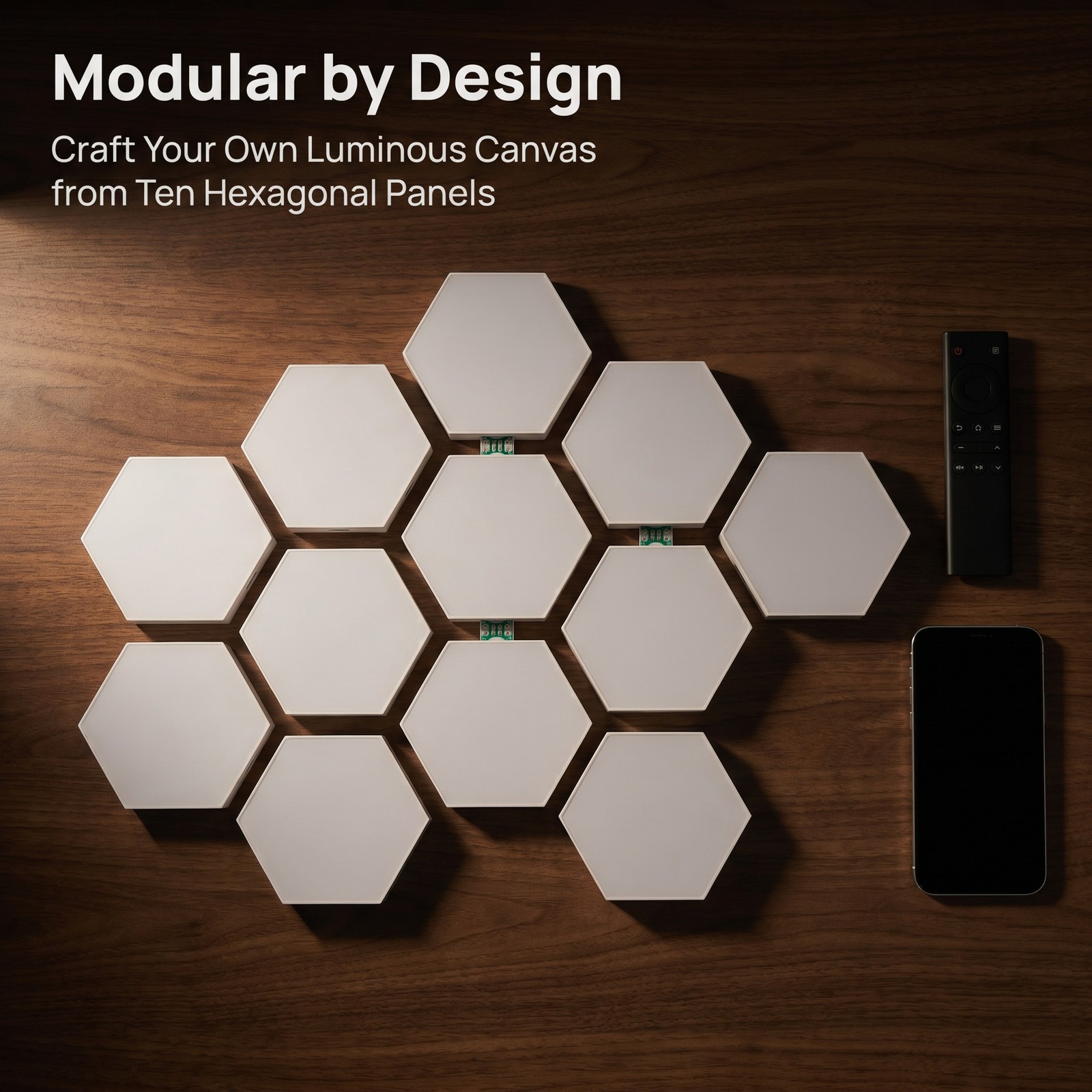 10 Pack Hexagon LED RGB Light Panels Wall Decor Modular Music Sync App & Remote