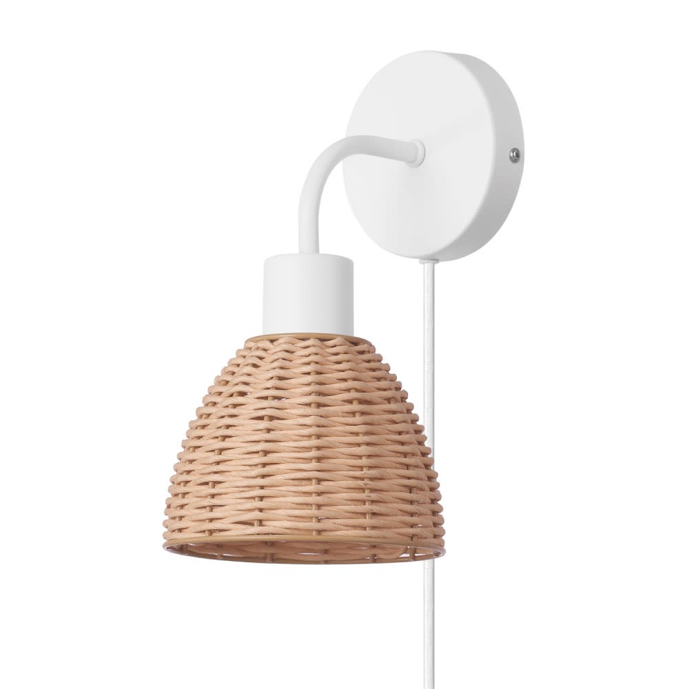 Globe Electric 91002780 Briar 11″ Tall Hardwired or Plug-In Wall – White