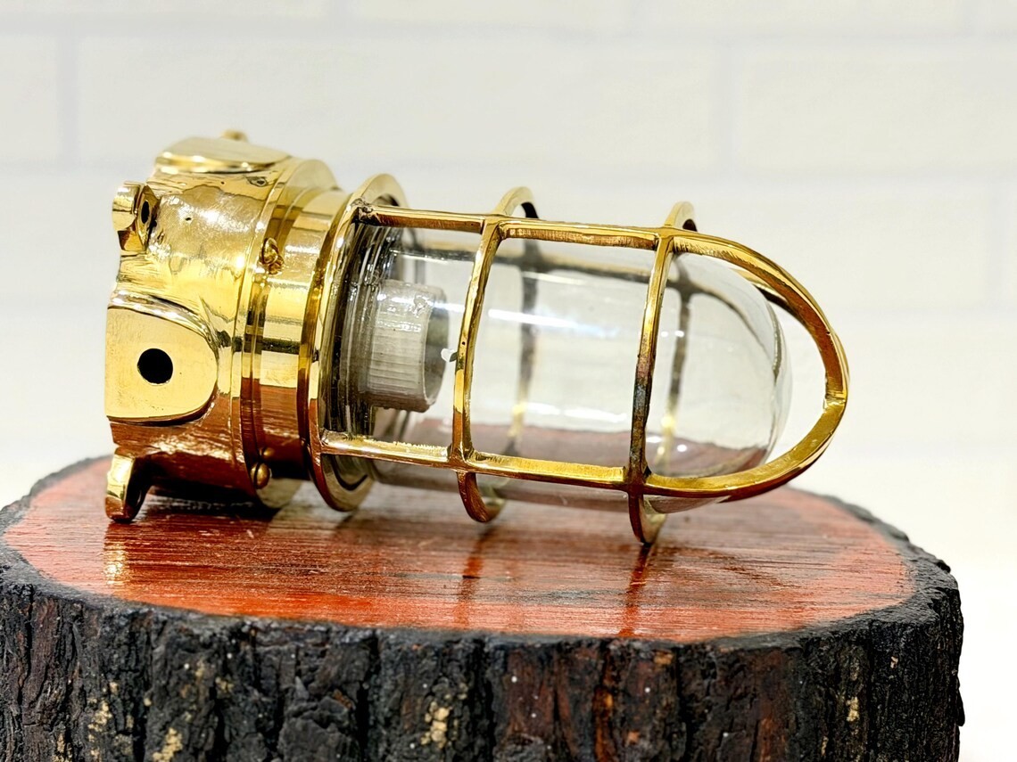 Solid Brass Marine Wall Ceiling Light Nautical Bulkhead Industrial Fixture