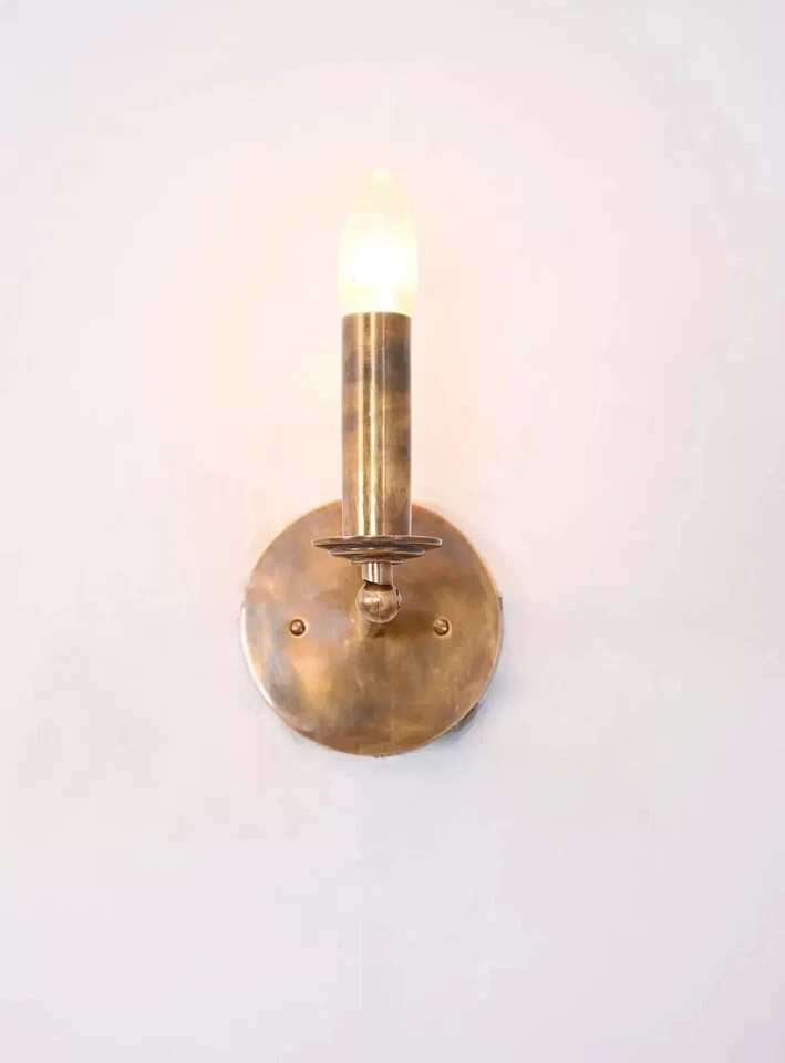 Italian Brass Sconces -Brass Cylinder Wall Sconce – Adjustable Wall Lights