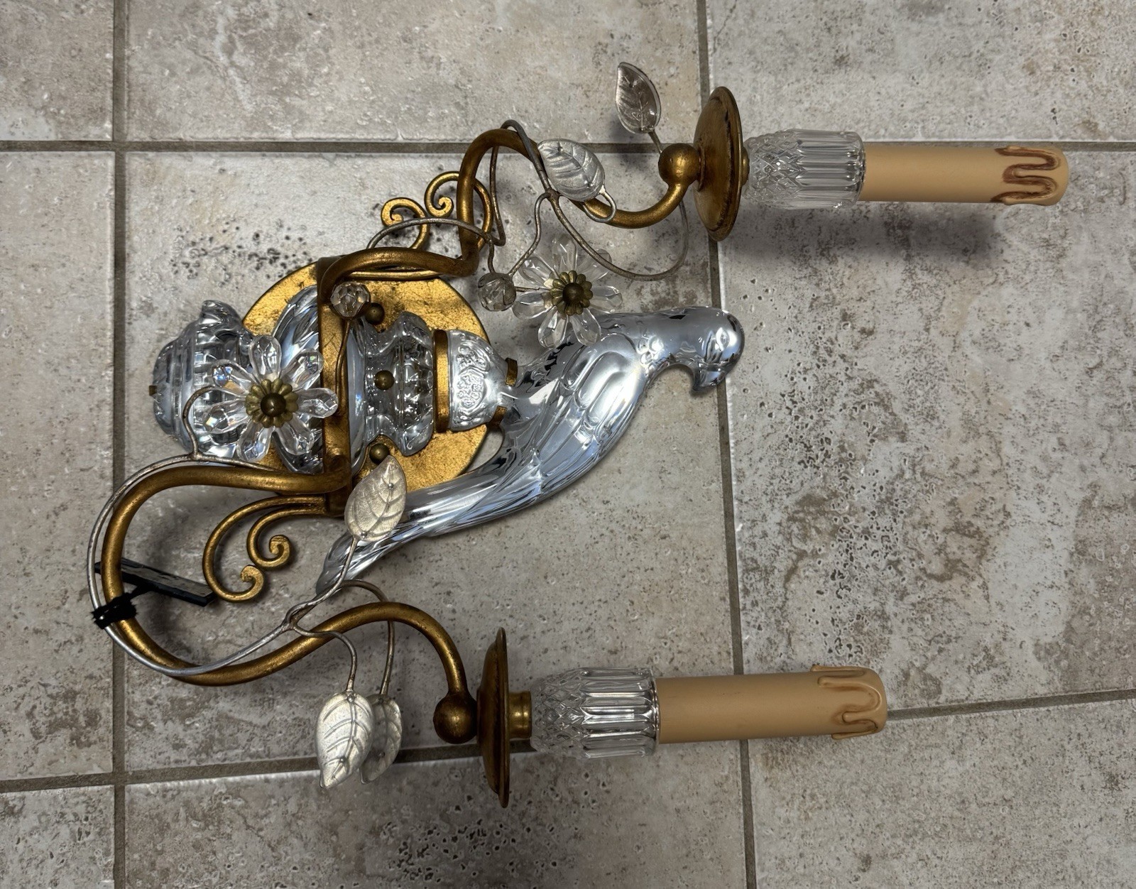 Banci Maison Bagues 2-Light Indoor Wall Sconce Gold/Silver Bird 741.7006