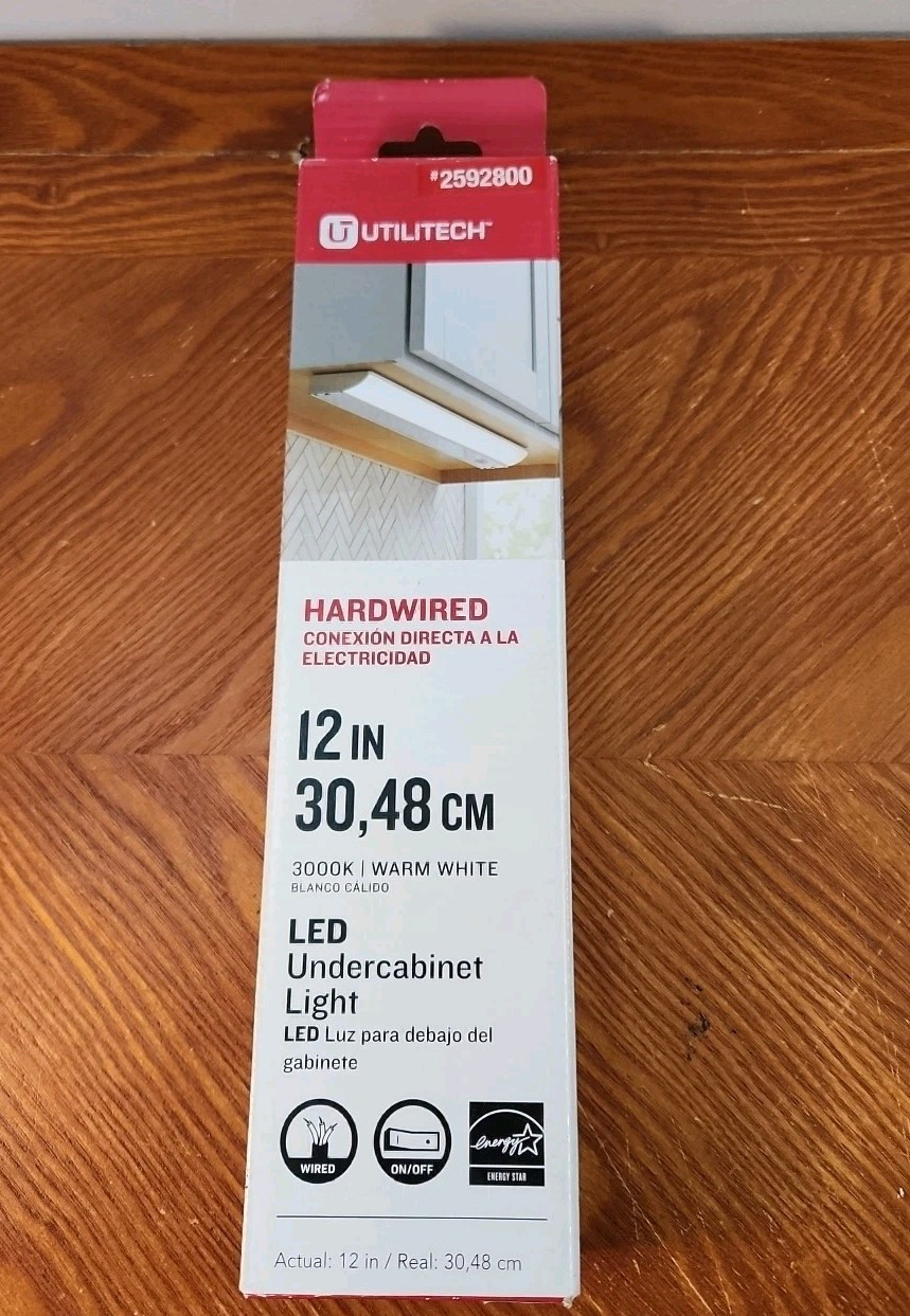 Utilitech 12″ LED Warm White Undercabinet Hardwired Light Bar 2592800 New