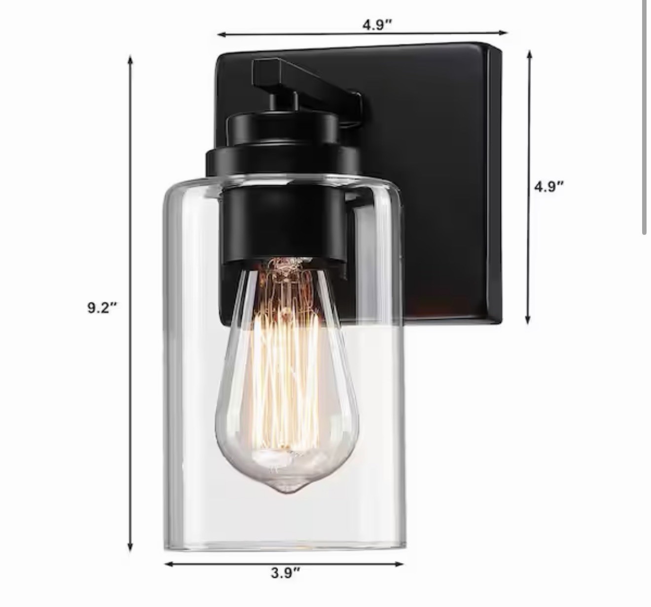 Dreams Idea 41975BK 2-Pack 1-Light Black Wall Sconce w/ Switch
