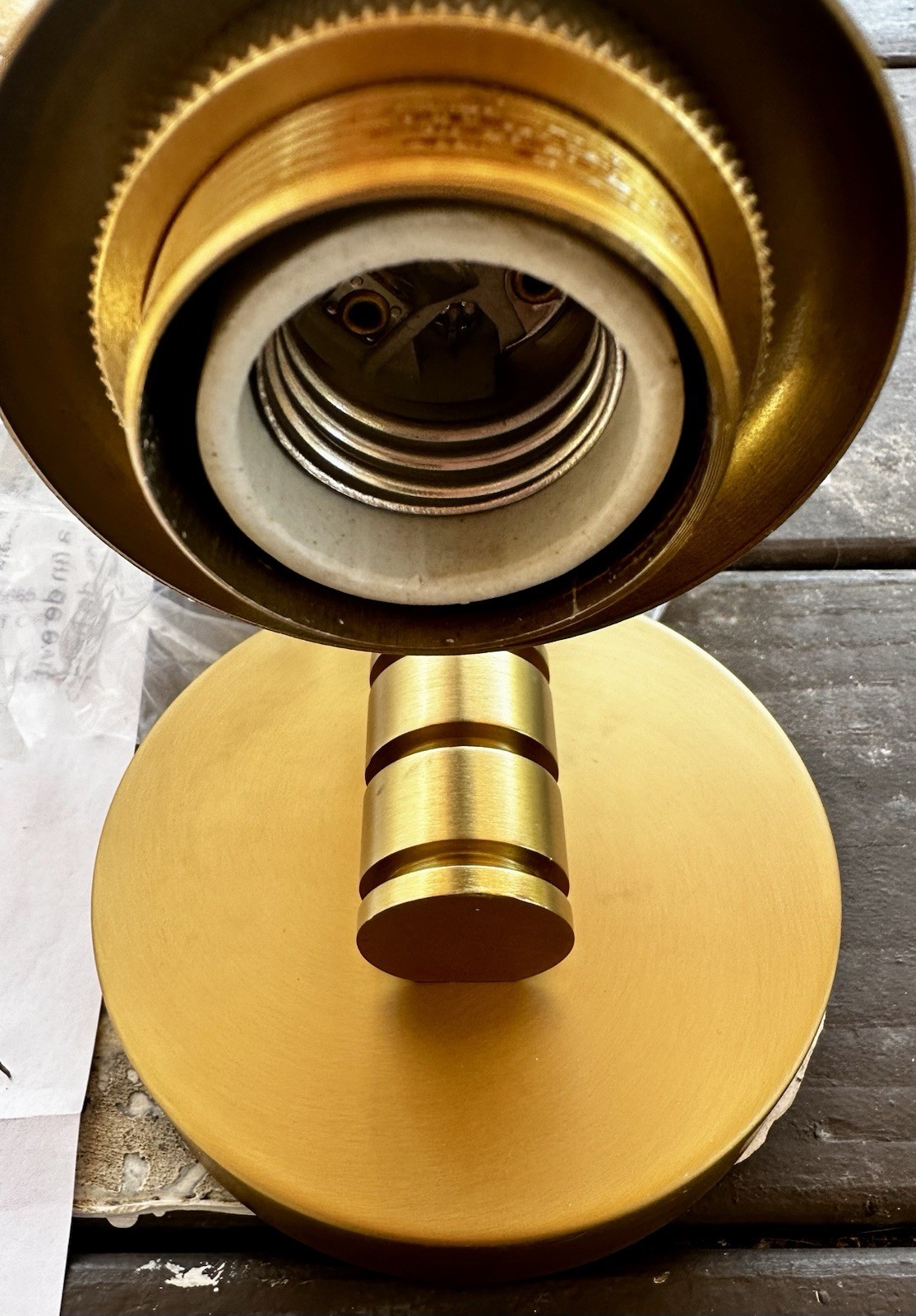7Pandas Gold Brass Wall Sconce E26 Glass & Metal Indoor Light H0566521B