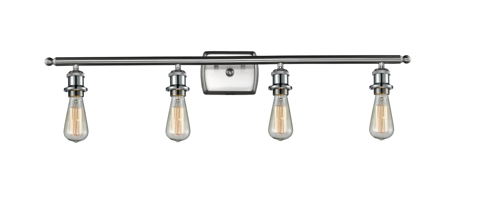 Innovations Lighting 516-4W Bare Bulb Bare Bulb 4 Light 36″W – Nickel