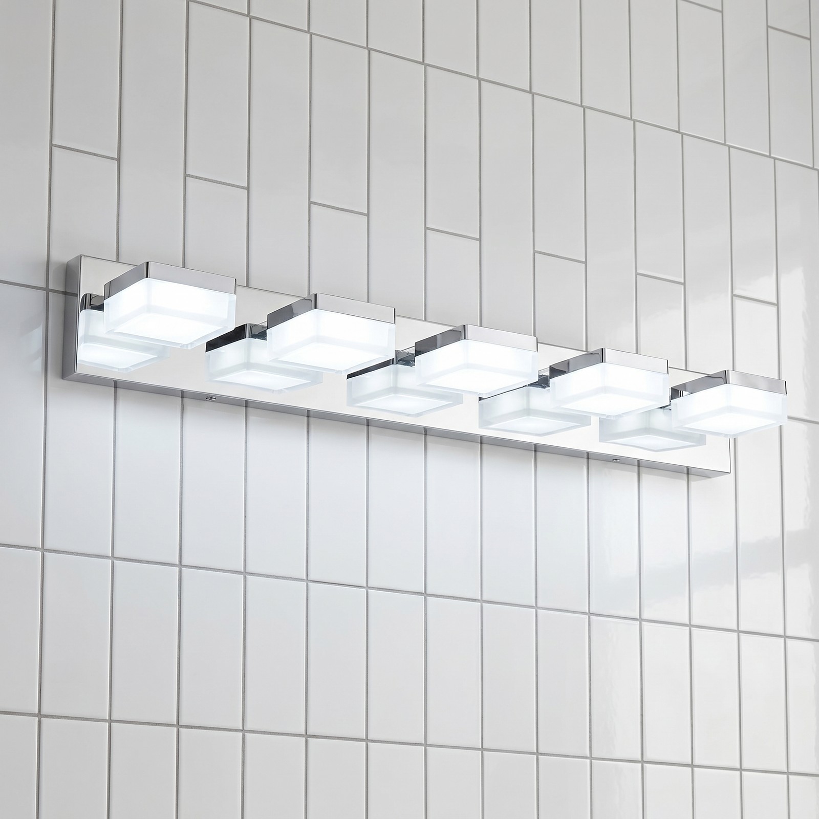 31» Modern Chrome Vanity Light 5 Lights LED Bathroom Mirror Wall Sconce Fixture