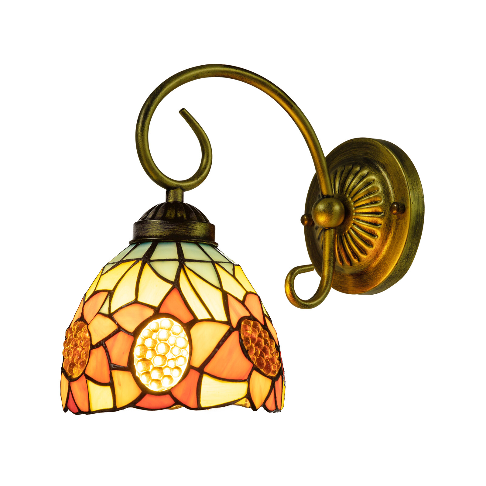 110V Wall Sconce Lamp Tiffany Vintage Stained Glass Wall Light Indoor E26
